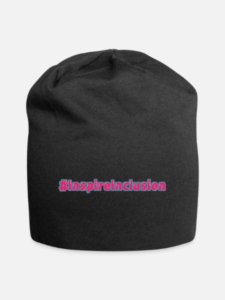 #InspireInclusion Weltfraunentag - Jersey-Beanie - Schwarz