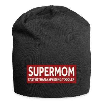 SUPERMOM - FASTER THAN A SPEEDING TODDLER - Jersey-Beanie - Schwarz - Vorne