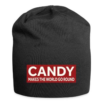 CANDY MAKES THE WORLD GO ROUND - Jersey Beanie - black - Front