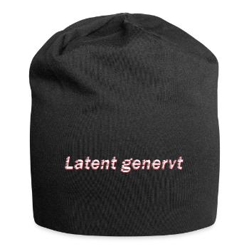 Latent genervt - Jersey-Beanie - Schwarz - Vorne