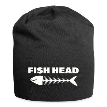 tête de poisson - Bonnet en jersey - noir - Devant