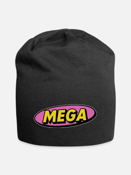 Mega comic retro Schriftzug Wort - Jersey-Beanie - Schwarz