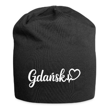 Gdańsk Herzschlag Polen - Jersey-Beanie - Schwarz - Vorne