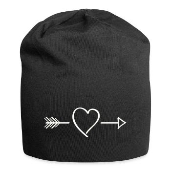 Heart Arrow Line Art - Jersey Beanie - black - Front
