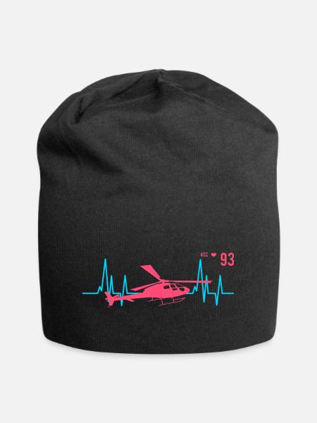 Hubschrauber Herzschlag Ekg Pilot - Jersey-Beanie - Schwarz
