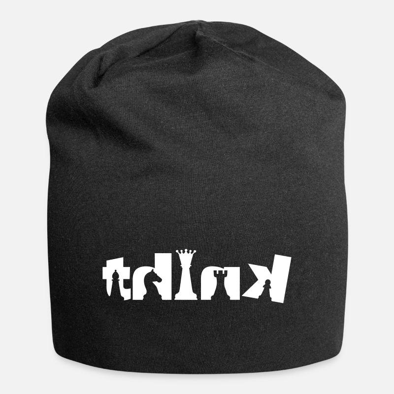 Penser aux échecs - Bonnet en jersey - noir