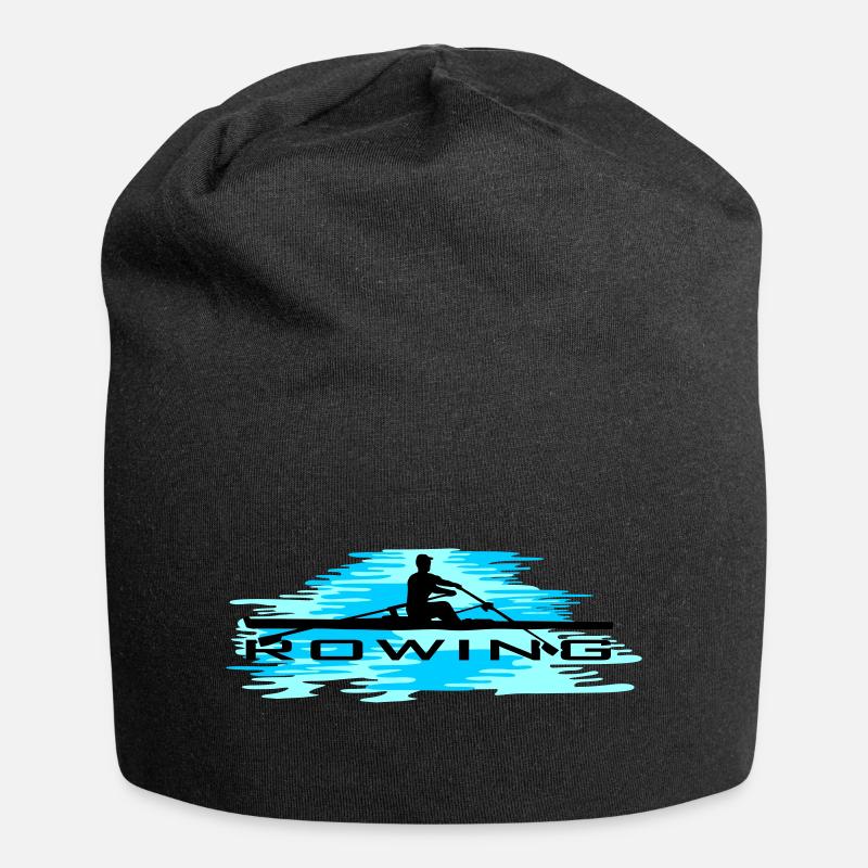 Aviron, rameur et eau - Bonnet en jersey - noir