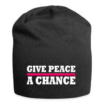 Give peace a chance - Jersey-Beanie - Schwarz - Vorne