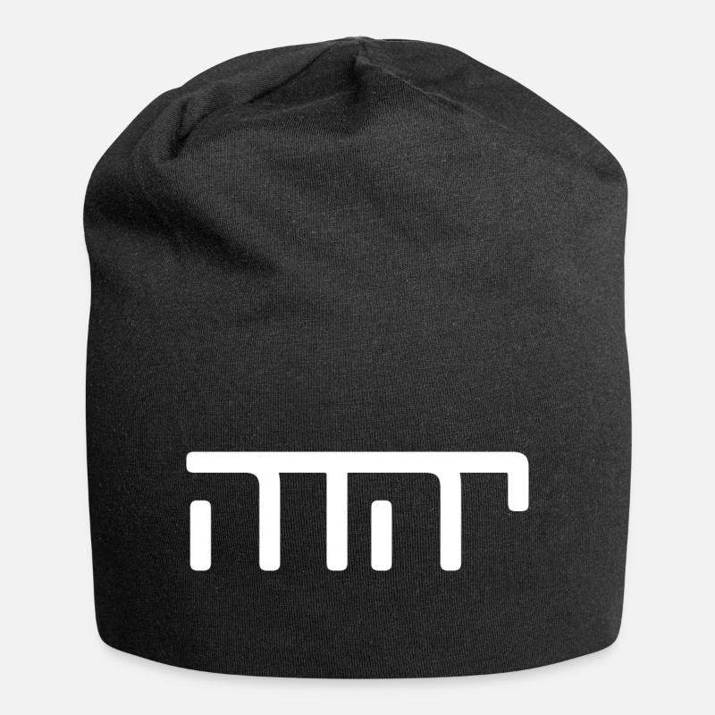 JHWH Strang Weiß - Jersey-Beanie - Schwarz