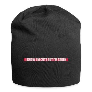 cute but taken quote - Jersey Beanie - black - Front