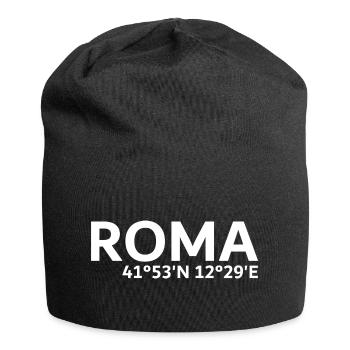 Roma Koordinaten - Jersey-Beanie - Schwarz - Vorne
