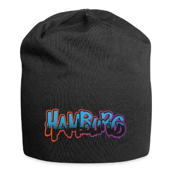 Stadt Hamburg Graffiti - Jersey-Beanie - Schwarz - Vorne