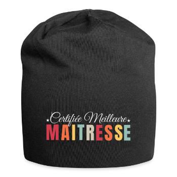 Maitresse humour meilleure maîtresse cadeau - Bonnet en jersey - noir - Devant