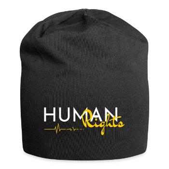 Lebensader zu Menschenrechten - Jersey-Beanie - Schwarz - Vorne