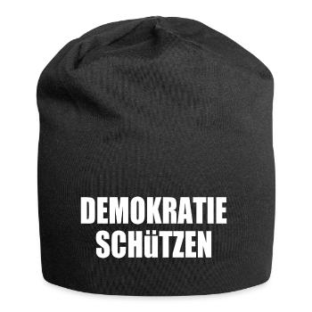demokratie schützen - Jersey-Beanie - Schwarz - Vorne