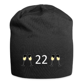 22.Geburtstag 22 Jahre Jubiläum 22 Jahre Zahl 22 - Jersey-Beanie - Schwarz - Vorne