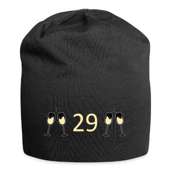 29.Geburtstag 29 Jahre Jubiläum 29 Jahre Zahl 29 - Jersey-Beanie - Schwarz - Vorne