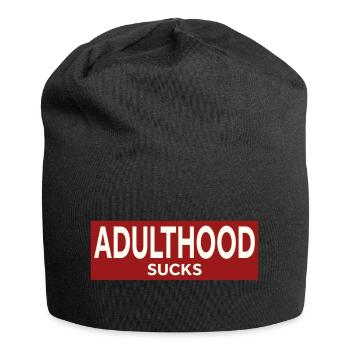 ADULTHOOD SUCKS - Jersey-Beanie - Schwarz - Vorne