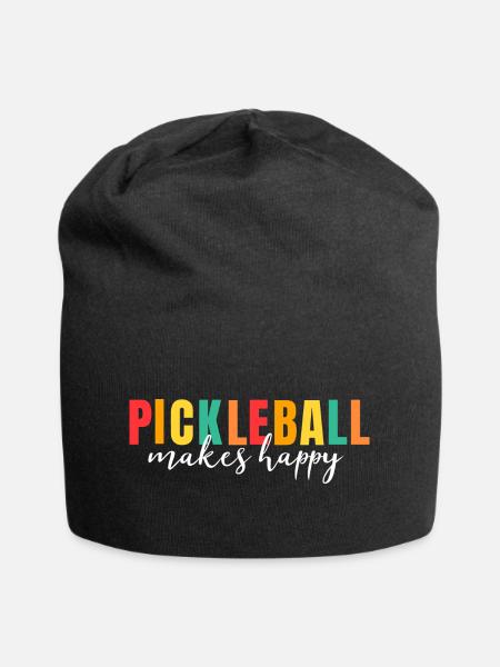 Pickleball makes happy Funny Pickle Ball Shirt - Jersey-Beanie - Schwarz