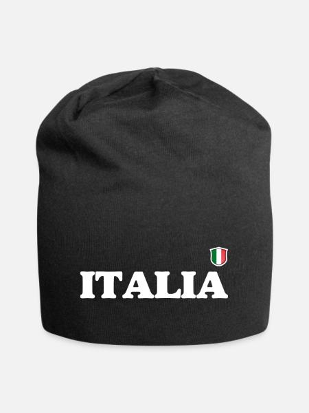 Italia Wappen Vintage Typografie - Jersey-Beanie - Schwarz