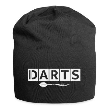 Darts Motiv mit Pfeil-Detail - Jersey-Beanie - Schwarz - Vorne