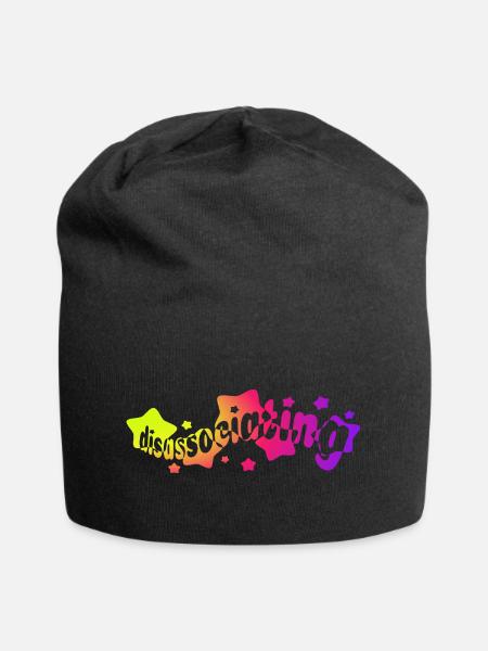 Dissoziation in Regenbogensternen (Farbverlauf) - Jersey-Beanie - Schwarz