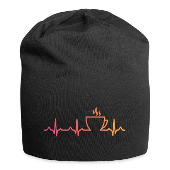 Sunset Coffee, Heartbeat, Coffee - Jersey Beanie - black - Front