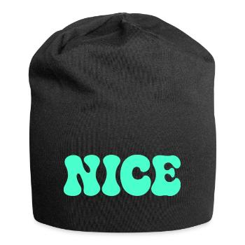 SCHÖNE türkisfarbene Pop-Blasen - Jersey-Beanie - Schwarz - Vorne