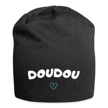 cadeau fete des peres pour doudou - Bonnet en jersey - noir - Devant