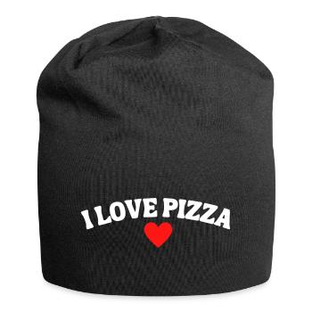 I love Pizza - Jersey Beanie - black - Front