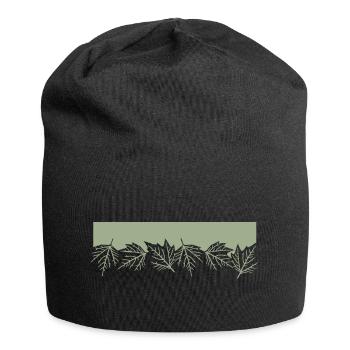 Natur Blätter Laub Wald Leaf - Jersey-Beanie - Schwarz - Vorne