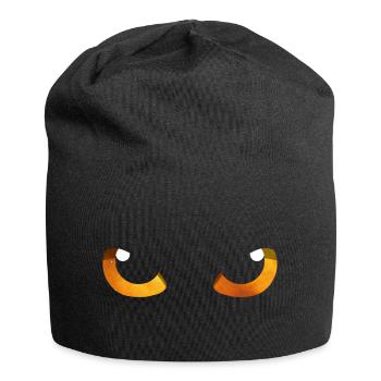 Cat Eyes Orange - Jersey Beanie - black - Front