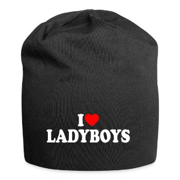 I love ladyboys - Jersey-Beanie - Schwarz - Vorne