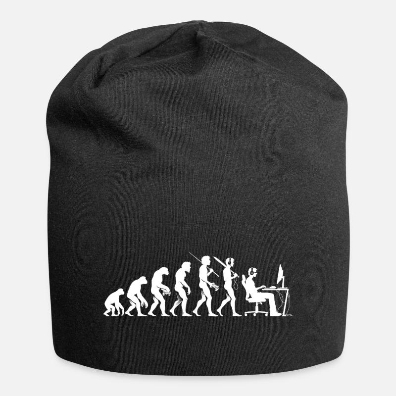 Evolution Gamer – Vom Urmenschen zum Zocker - Jersey-Beanie - Schwarz