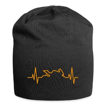 Moto Heartbeat Cadeau Motocycliste - Bonnet en jersey - noir - Devant