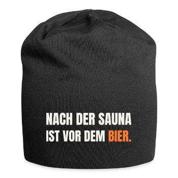 Sauna Spruch: Nach der Sauna ist vor dem Bier - Jersey-Beanie - Schwarz - Vorne