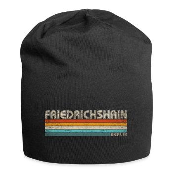 Friedrichshain Berlin Hauptstadt Bezirk Kiez Retro - Jersey-Beanie - Schwarz - Vorne