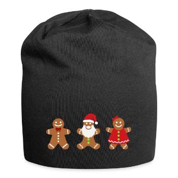 Homme pain d’épice Noël cadeau pain d’épice - Bonnet en jersey - noir - Devant
