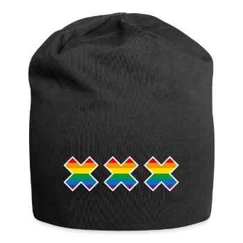Amsterdam Pride Arc-en-ciel Andreaskreuz LGBT - Bonnet en jersey - noir - Devant