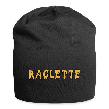 raclette |fromage fondu | lettre fondu - Bonnet en jersey - noir - Devant