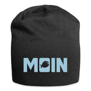 Moin Fisch Ostfriesland Nordsee Fischkopf nordisch - Jersey-Beanie - Schwarz - Vorne