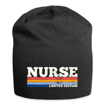Retro Nurse 80s Limited Edition For Nursing - Jersey Beanie - black - Front