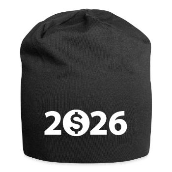 Dollar 2026, Billionaire, Millionär, Gewinn - Jersey-Beanie - Schwarz - Vorne