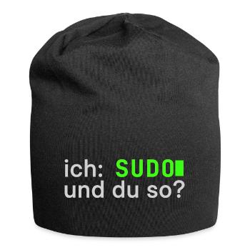 ich: SUDO und du so? Linux Spruch - Programmierer - Jersey-Beanie - Schwarz - Vorne
