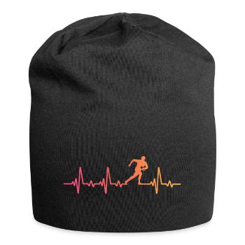 Rugby Sunset Heartbeat Rugbyspieler - Jersey-Beanie - Schwarz - Vorne