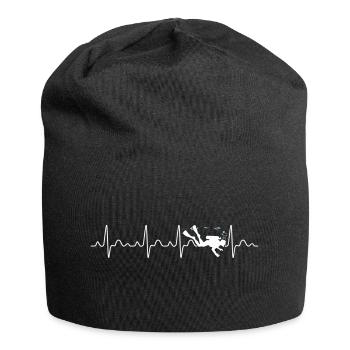 Scuba is my Hearbeat - Tauchen ist meine Leidensch - Jersey-Beanie - Schwarz - Vorne