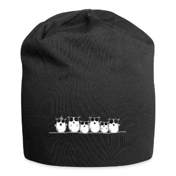 Cool Birds with Glasses I Chickens I Bird Comic - Jersey Beanie - black - Front