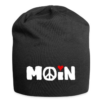 Peace Frieden Freiheit Liebe Moin - Jersey-Beanie - Schwarz - Vorne