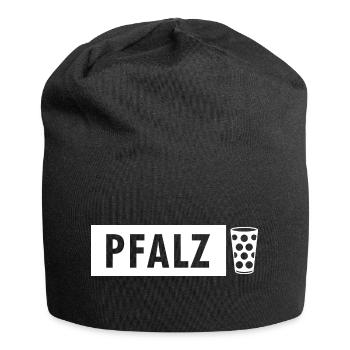 Pfalz Schild mit Dubbeglas - Jersey-Beanie - Schwarz - Vorne