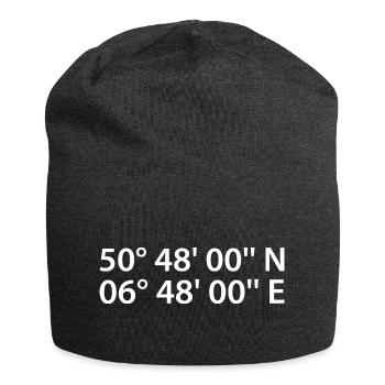 Düren Koordinaten - Jersey-Beanie - Anthrazit - Vorne